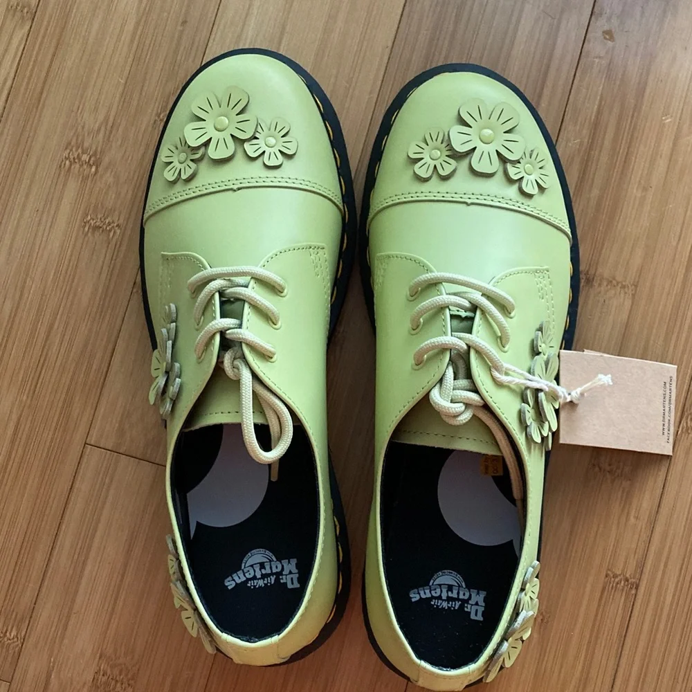Dr. Martens Floral Lime Green Flats - Picture 3 of 3